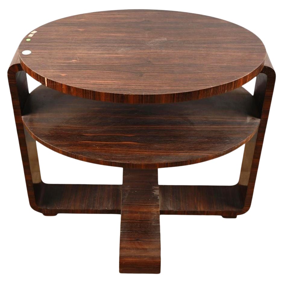 The Pedestal table art deco en placage de noyer circa 1930