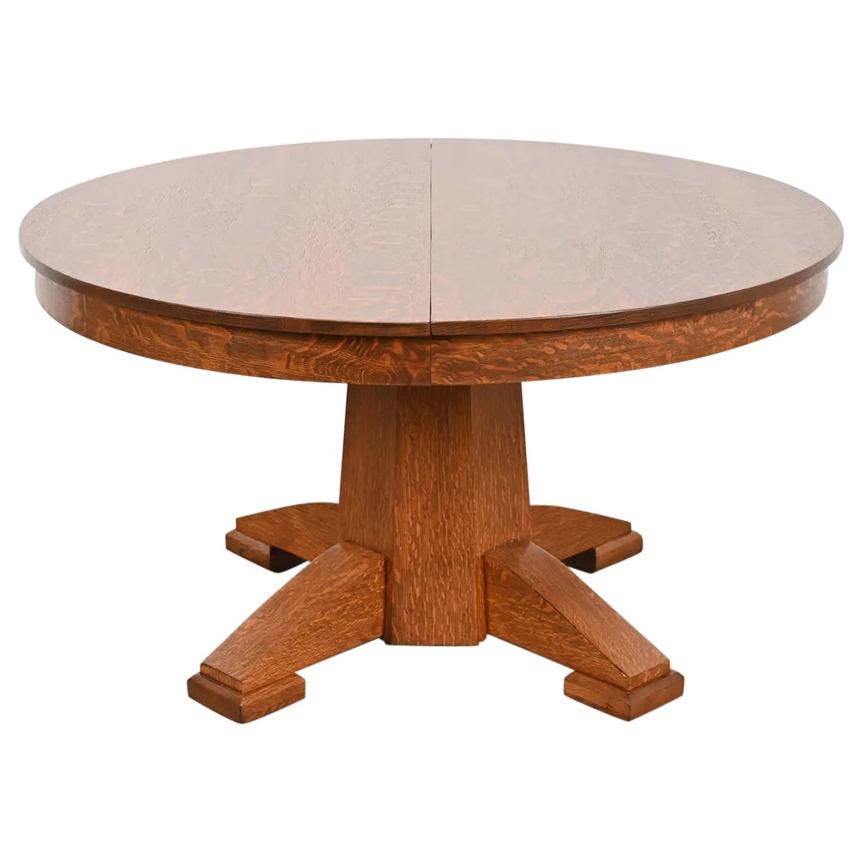 Mesa de Comedor Antigua Mission Arts & Crafts Estilo Stickley Brothers, Repintada
