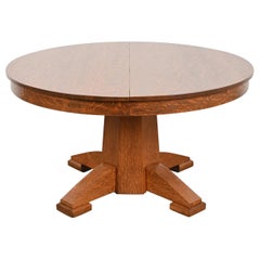 Mesa de Comedor Antigua Mission Arts & Crafts Estilo Stickley Brothers, Repintada