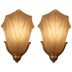 Pair of Art Deco Wall Sconces by Ezan