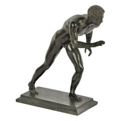 Bronze du XIXe siècle représentant le coureur d'Herculanum avec le Label de l'Expo Pacifique de Panama