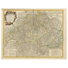 18th-Century Map of the Swiss Confederation by Robert de Vaugondy