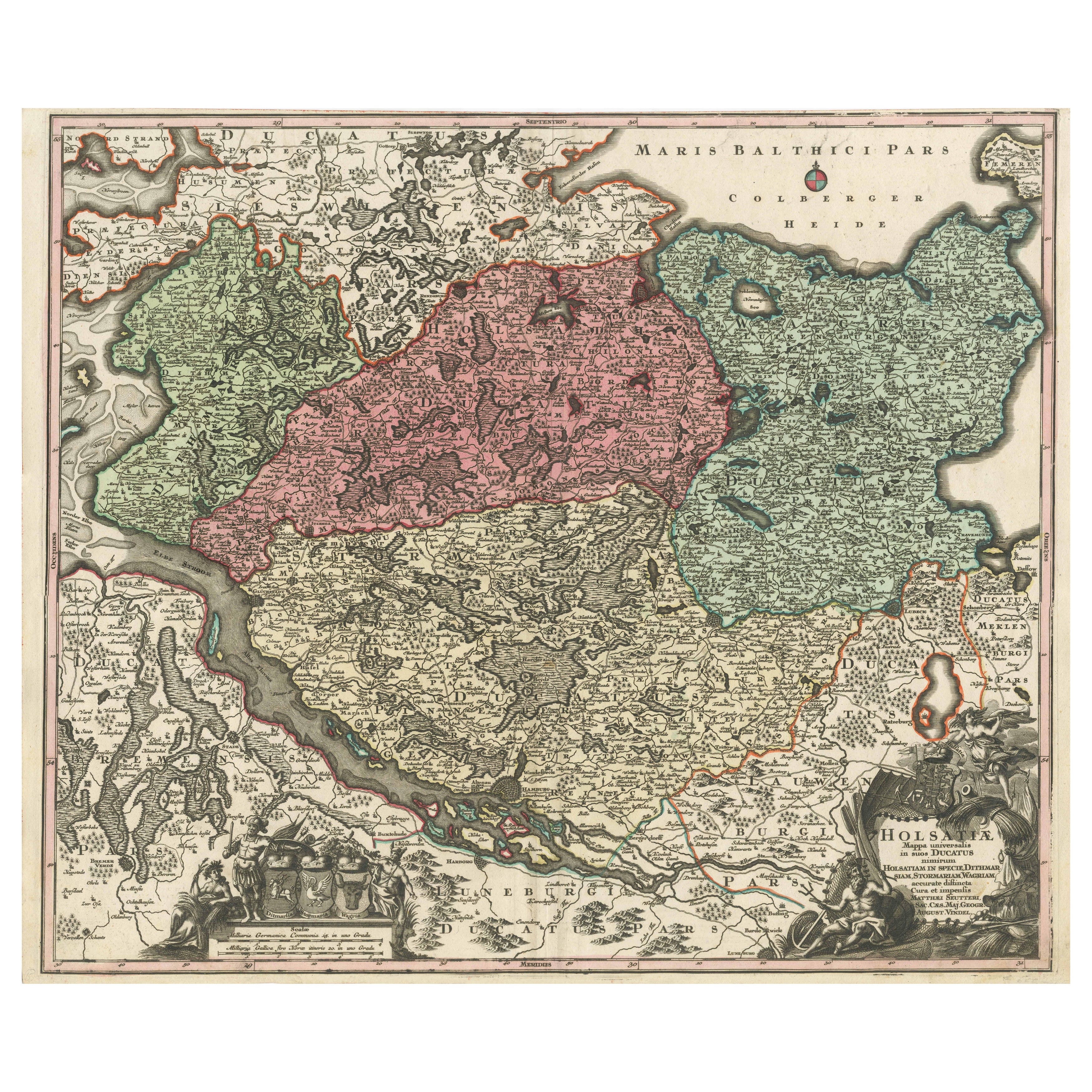 Map of Holstein and Surrounding Duchies von Homann Heirs aus dem 18. Jahrhundert