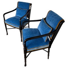 Paire de chaises d'appoint laquées noires de Cabot Wrenn