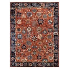Traditional Tribal Serapi Wool Hand Knotted Red Area Rug 9' 1" x 11' 11"