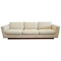 Mid-Century Dunbar Tuxedo Sofa with Walnut Plinth Base