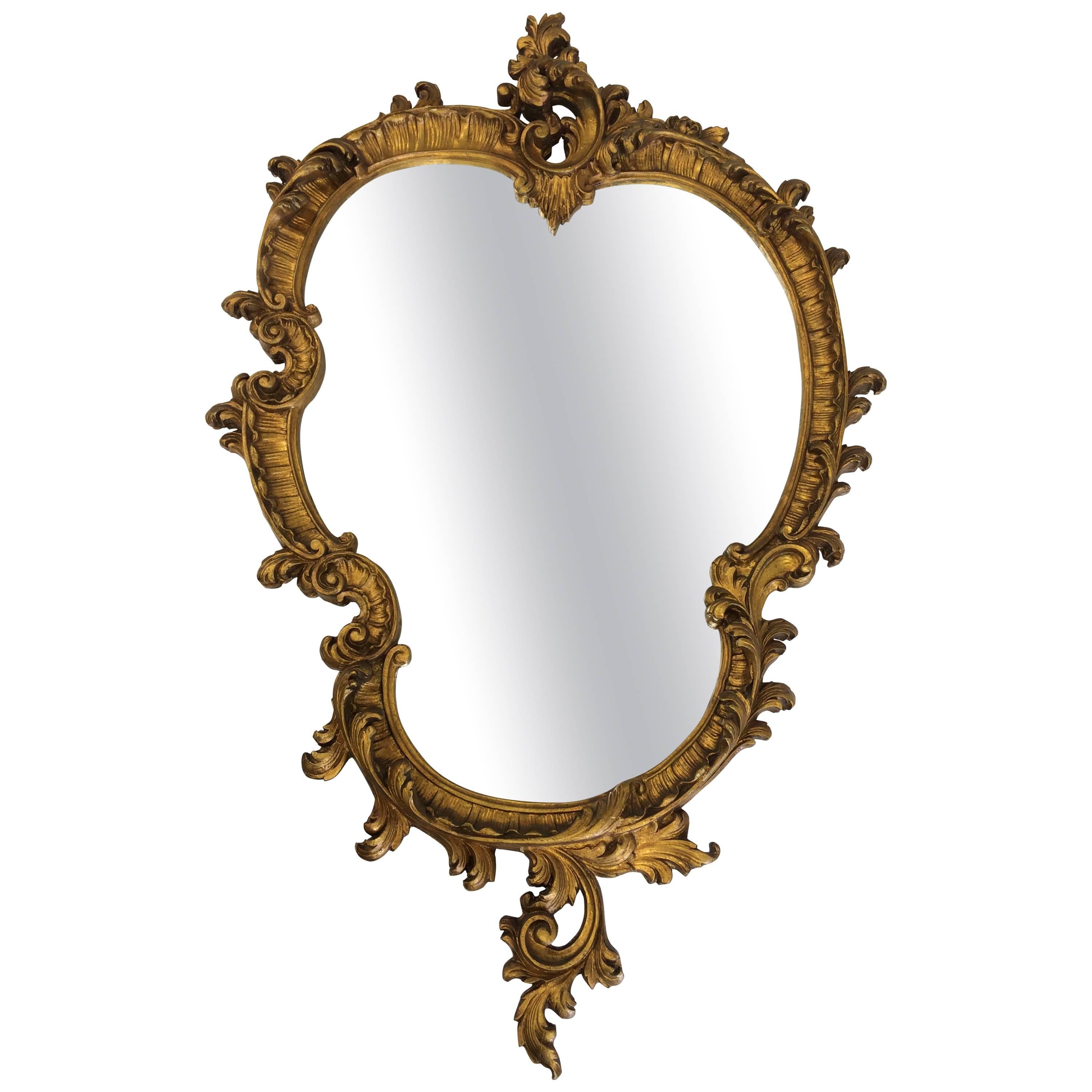 Gold Gilded Mantel or Console Mirror For Sale