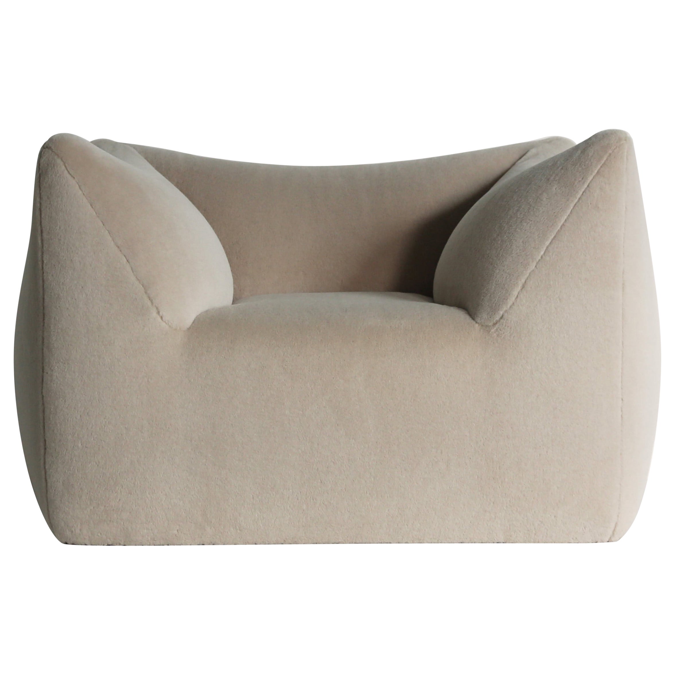 Mario Bellini Le Bambole Lounge Chair, Upholstered in Alpaca, B&B Italia, 1970s