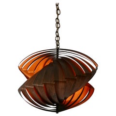 Unique Copper Pendant Lamp 'Konkylie' by Louis Weisdorf for Lyfa Denmark 1960s