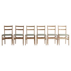 Juego de 6 sillas de comedor Gio Ponti Leggera Modelo 646 para Cassina, Italia, años 50