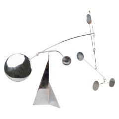 François Colette : Chrome plated signed and dated mobile sculpture - 1972