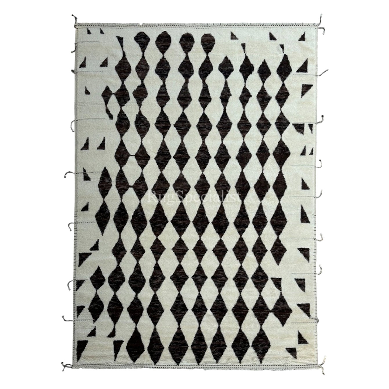 10x14 Ft Tapis design marocain fait main. Options sur mesure disponibles. 100 % laine