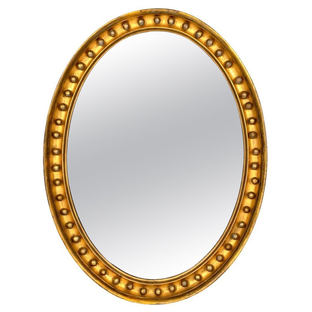 Englischer Regency-Oval-Spiegel aus Giltwood