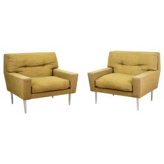 Ensemble de fauteuils géométriques avec bases en métal, 1960s