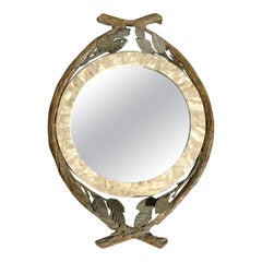 Miroir vintage Boho en pierre tessellée Faux Bois