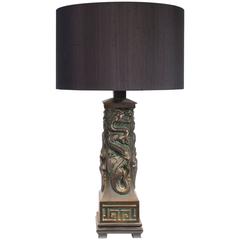 Retro Dragon Brass Chinoiserie Table Lamp
