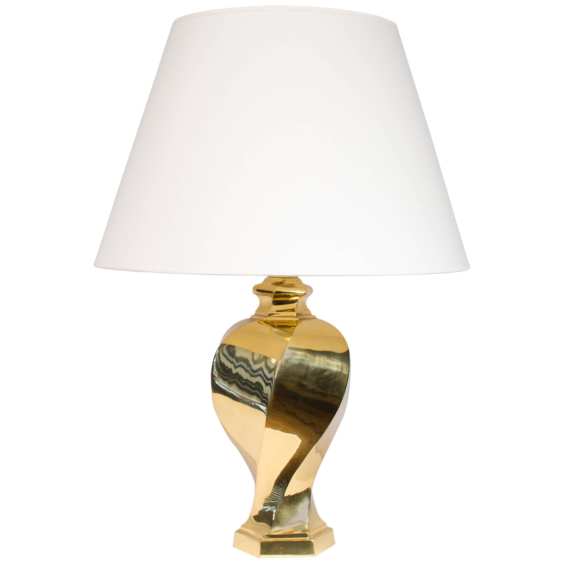 Brass Twisted Jar Lamp