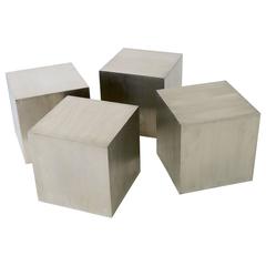 Maria Pergay Four Cubes Tables Inox, 1968, France