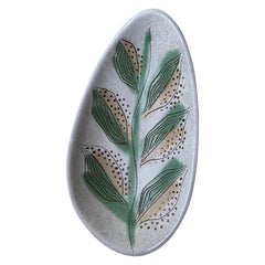 Lee Rosen for Design Technics Stoneware Ceramic Bowl with Seed Pod Leaf Motif