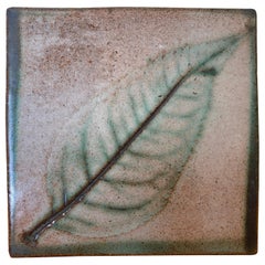 Nancy Wickham Stoneware Leaf Tile for the Vermont Workshop ex. Design Technics