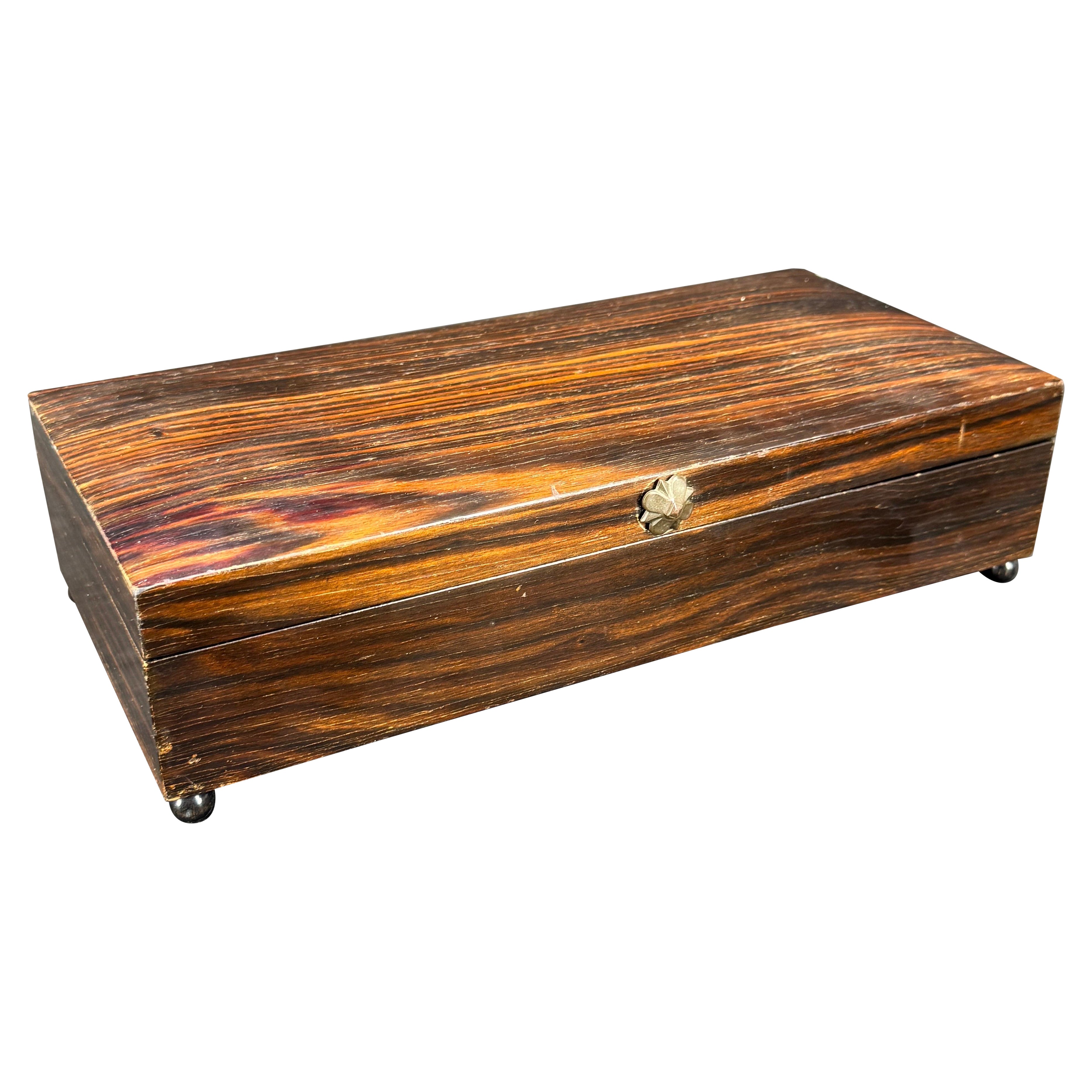 Joyero Rectangular Austriaco de Baratijas de Palo de Rosa