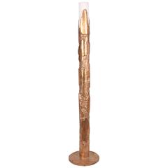 Floor Lamp Tubb Bronze Cast in Sand Alabaster Shade Designed by Arriau