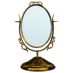 Oscar Bach Style Brass Table Mirror