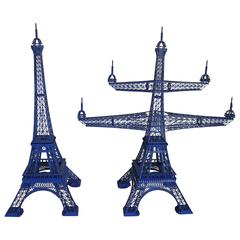 Pair of Carved Wood Eiffel Tower, Project for French Electricity Publicity