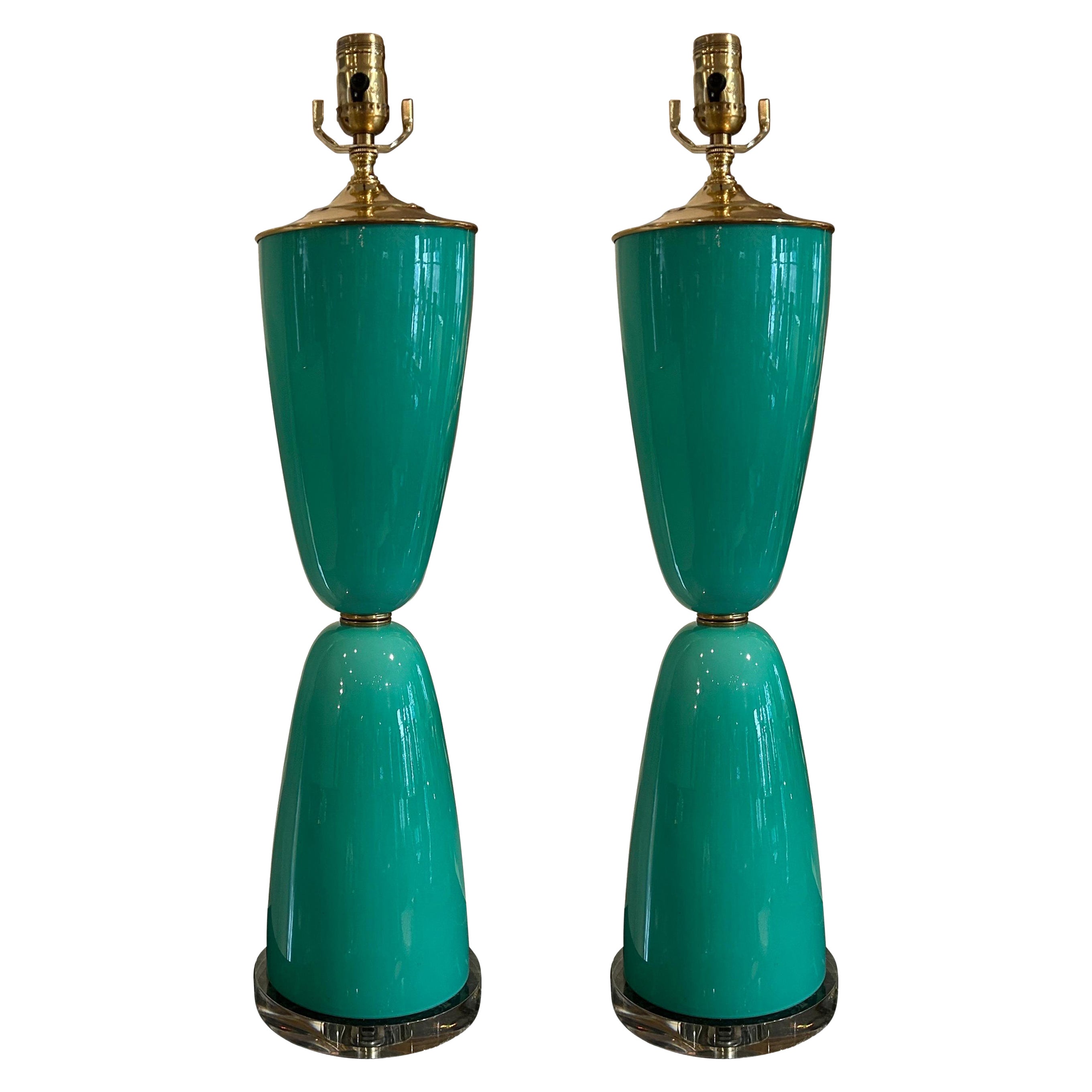 Pair Of  Murano Glass Lamps