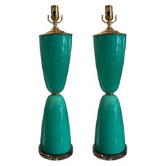 Pair Of  Murano Glass Lamps