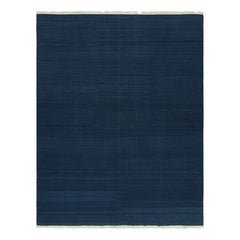 Rug & Kilim’s Contemporary Solid Dhurrie Rug in Indigo Tones