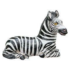 Italienische glasierte Terrakotta-Zebra-Skulptur aus Italien