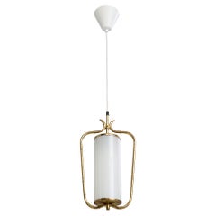 Valinte, Pendant Light, Brass, Glass, Finland, 1950s