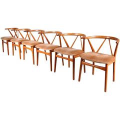Set of Six Dining Chairs by Henning Kjaernulf for Bruno Hansen, Denmark