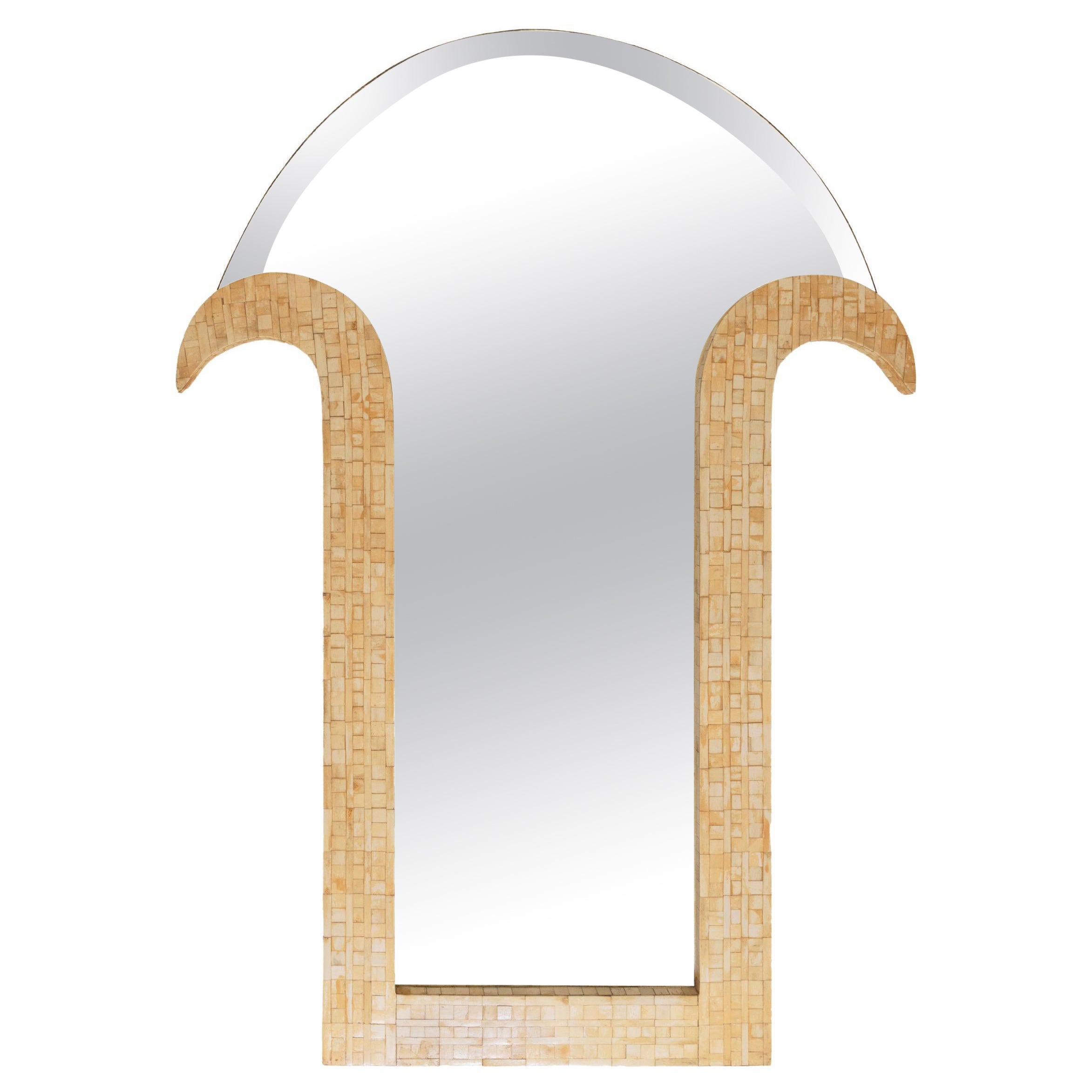 Gene Jonson and Robert Marcius - Miroir en forme de palmier en résine beige, 1970 en vente