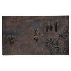 Brutalistische Wandkunst aus perforiertem Metallrelief