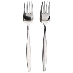 Deux fourchettes à déjeuner en argent sterling à motif cyprès de Georg Jensen