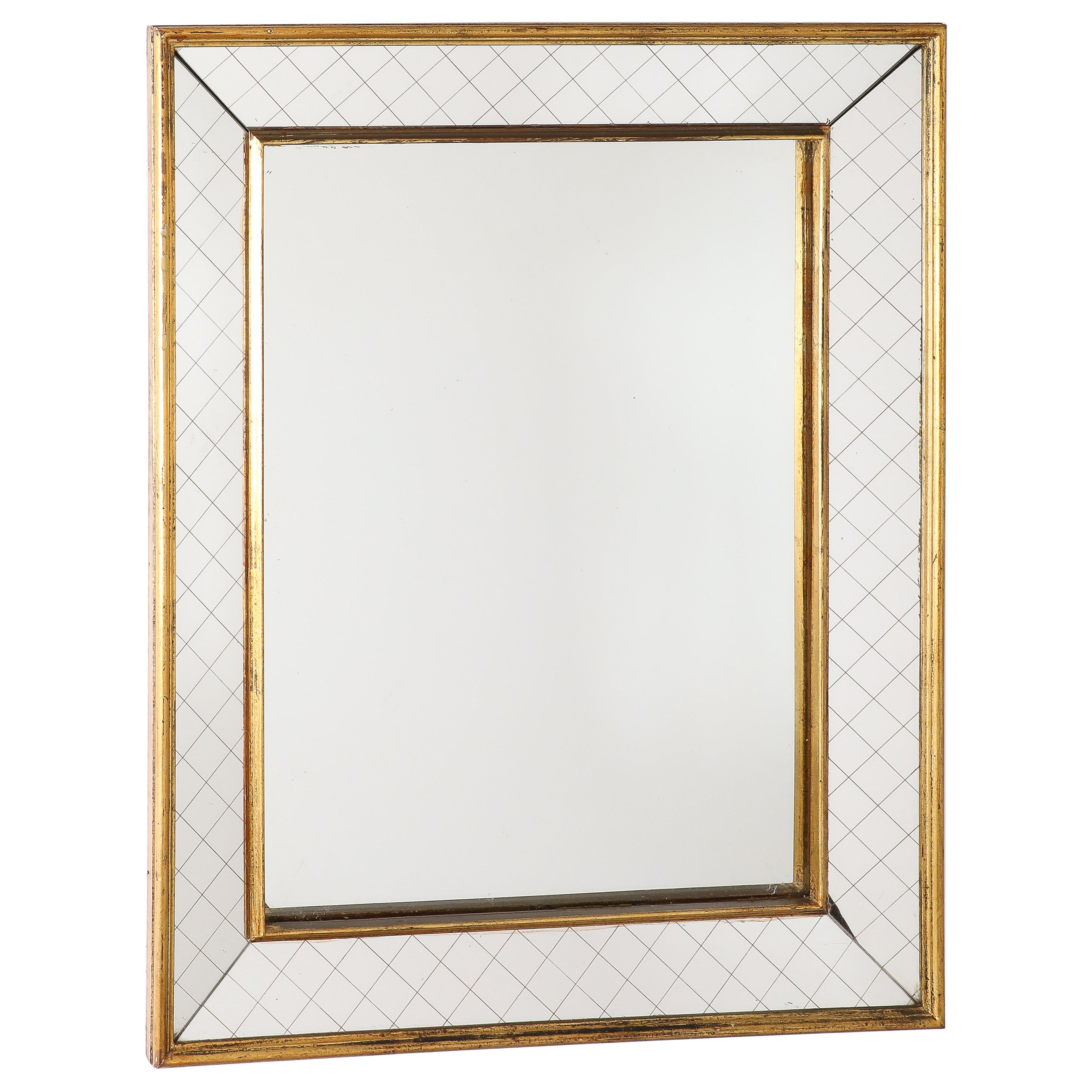 Arbus Inspired Gilt "Entrelacs" Parclose Wall Mirror - France 1940's