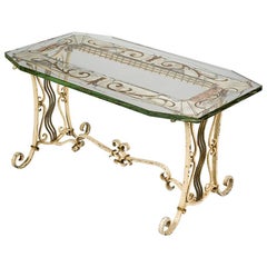 Italian Wrought Iron and Glass Table