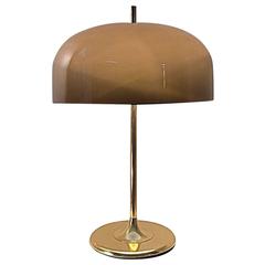 Space Age Brass Table Lamp Attributed to Harvey Guzzini for Meblo