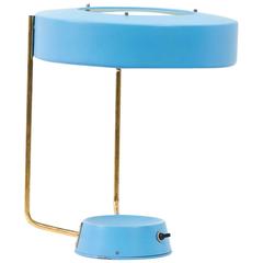 Stilnovo Blue Desk Lamp, Italy, 1950s