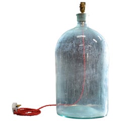Antique Large glass bottle lamp