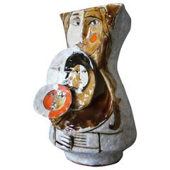Elio Schiavon Glaze Ceramic Vase "Luna" Italy