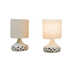 Pair of Ceramic Table Lamps, white shade