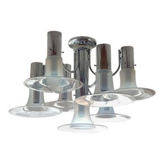 Kronleuchter aus Muranoglas und Chrom