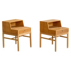 Engström & Myrstrand, Nachttische, Teak, Messing, Schweden, 1960er Jahre