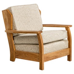 A. Brandt Ranch Oak, chaise longue, tissu, Oak, États-Unis, années 1950