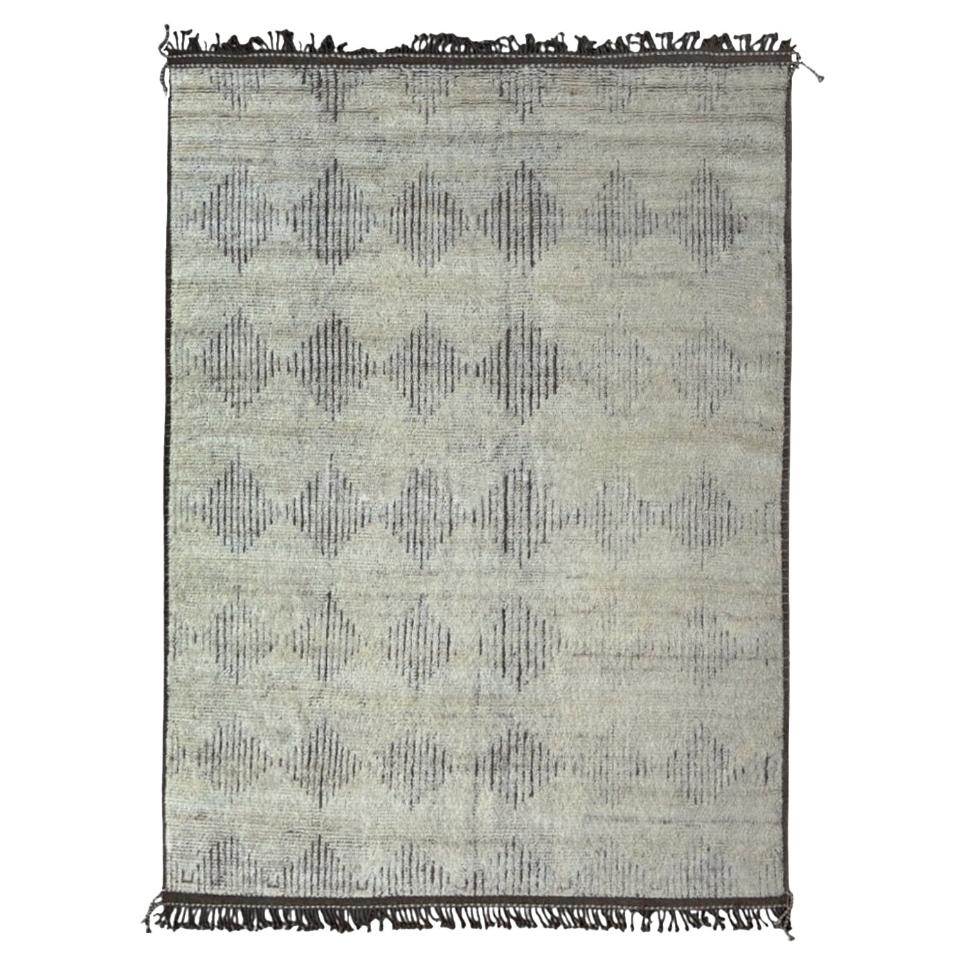 Tappeto in stile marocchino 9x12 Ft Contemporary annodato a mano. Opzioni personalizzate disponibili