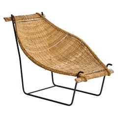 John Risley, Sedia da salotto, Rattan, Ferro, Wood, USA, anni '50