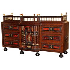 Late 17th Century Flemish Ebonized Walnut & Rosewood Inlaid Table Cabinet 11
